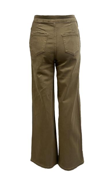 Pantalone colorato bottoni oro