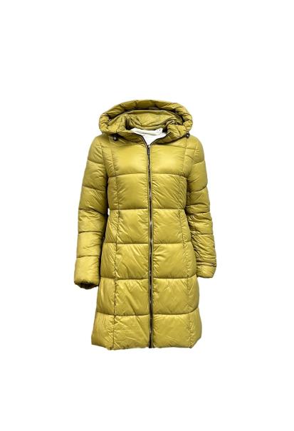 Giubbotto piumino lungo con zip fondo