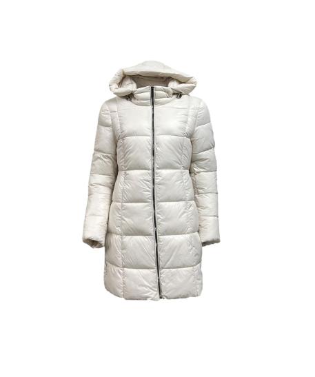Giubbotto piumino lungo con zip fondo