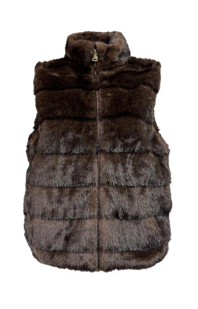 Pelliccia smanicata lupetto