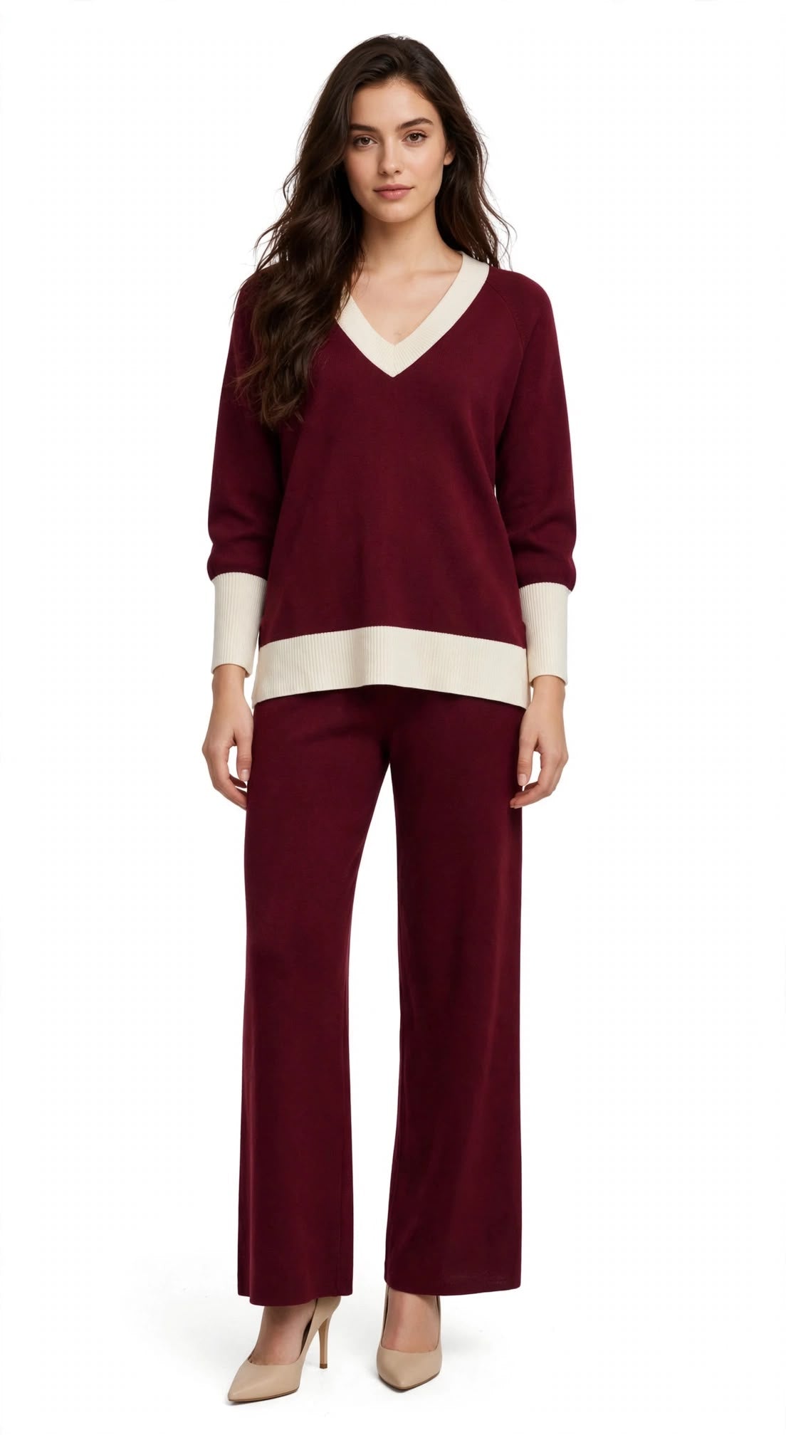 Completo maglione lungo dt pantapalazzo