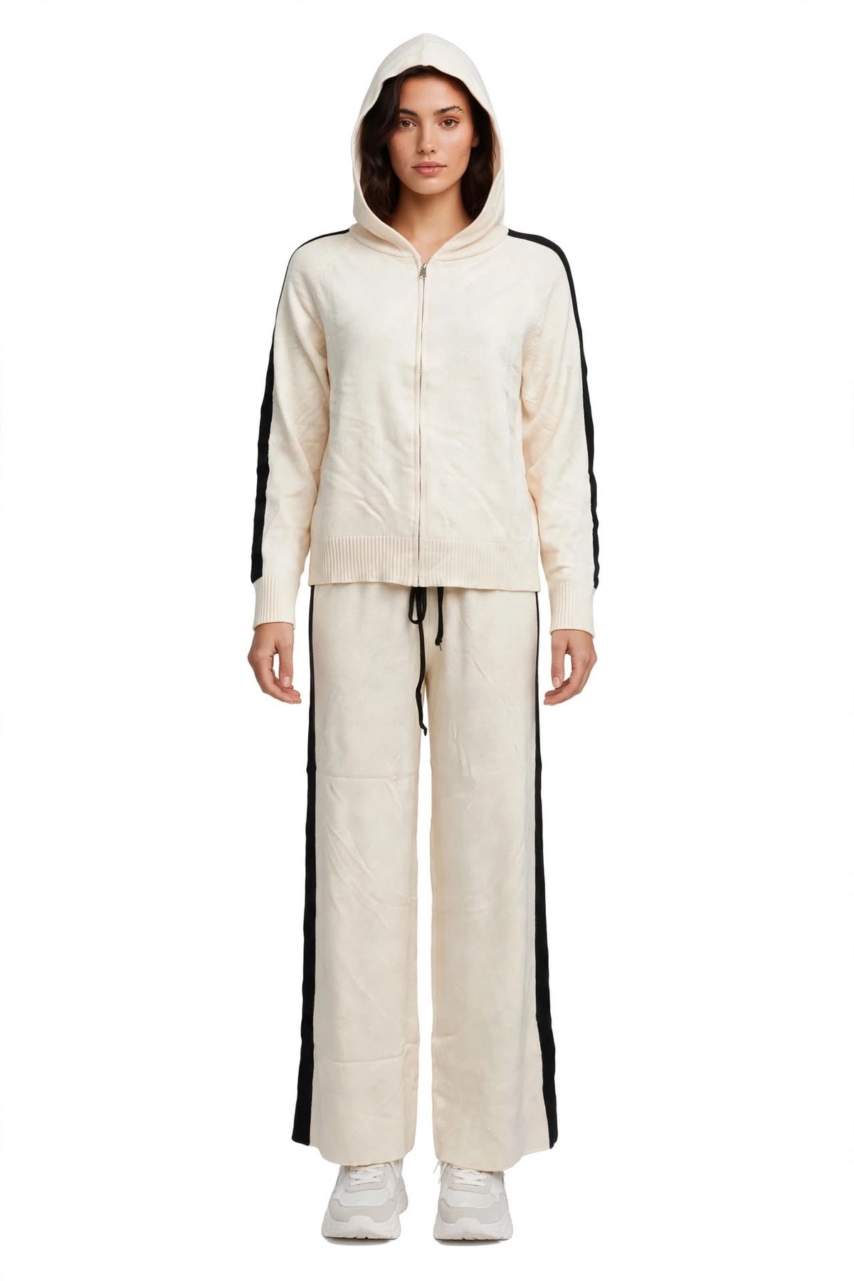Completo maglia felpa zip pantalaccetto