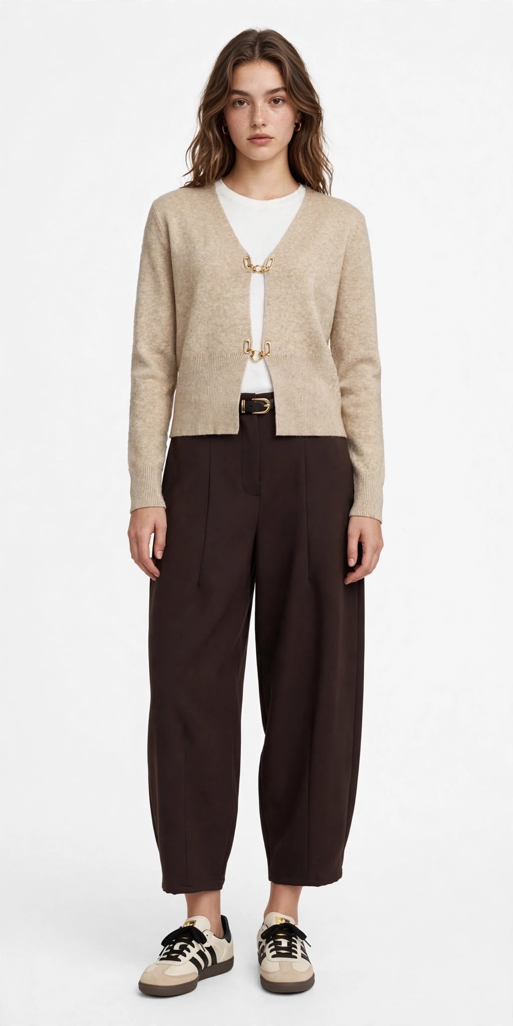 Cardigan abbottonatura gancio