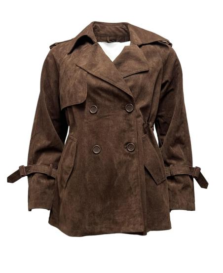 Trench corto camoscio coulisse