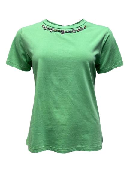 T-shirt scollo strass