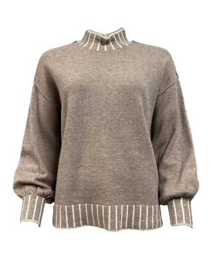 Maglione collo fondo riga