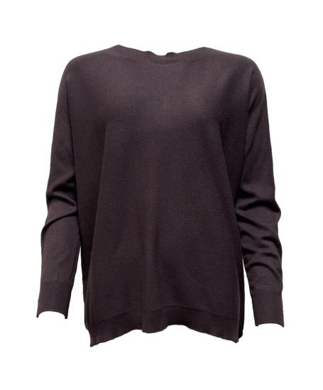 Maglia over scollo costine