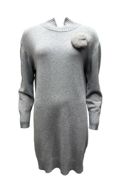 Abito lupetto spilla pon pon