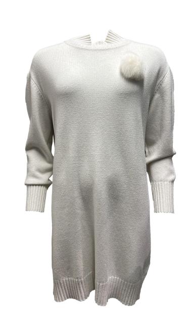 Abito lupetto spilla pon pon