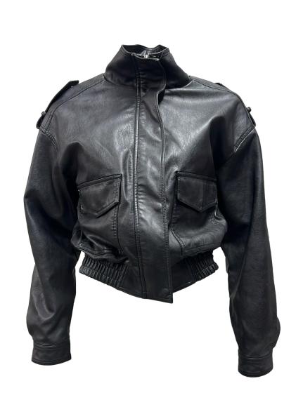 Giubbino ecopelle bomber