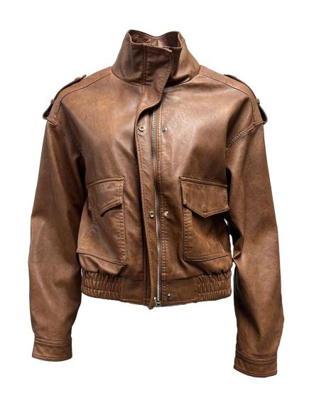 Giubbino ecopelle bomber