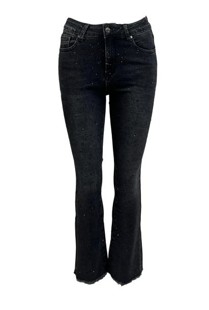 Jeans sfrangio strass curvy