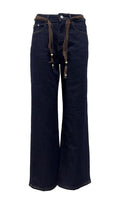 Jeans palazzo cinturino merletto