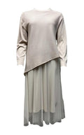 Completo canotta e gonna tulle maglione asimmetrico