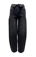 Jeans balloon risvolto baschina strass