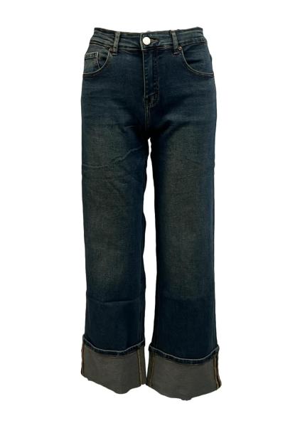 Jeans risvolto lav. macchia