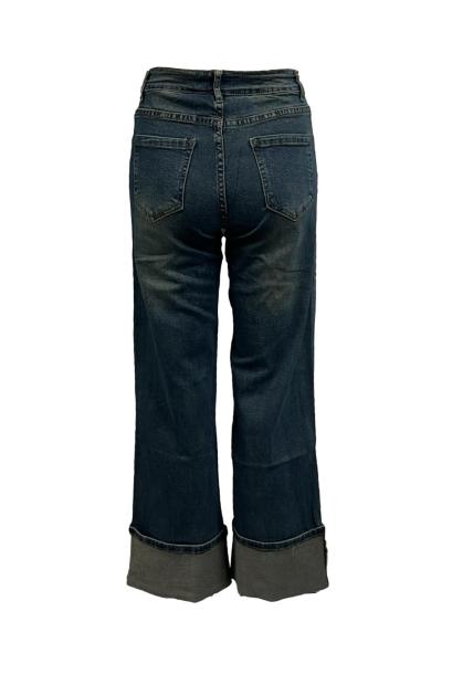 Jeans risvolto lav. macchia