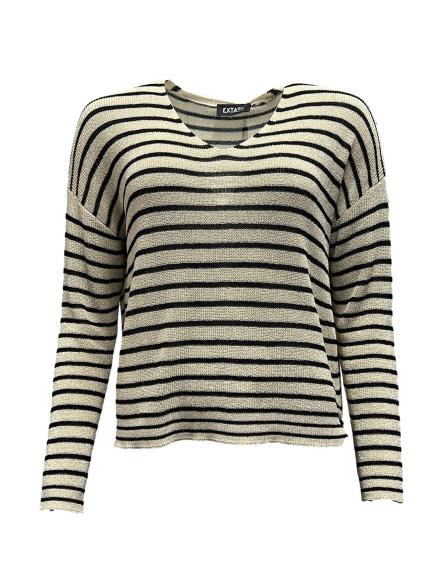 Maglia scollo filo rigata