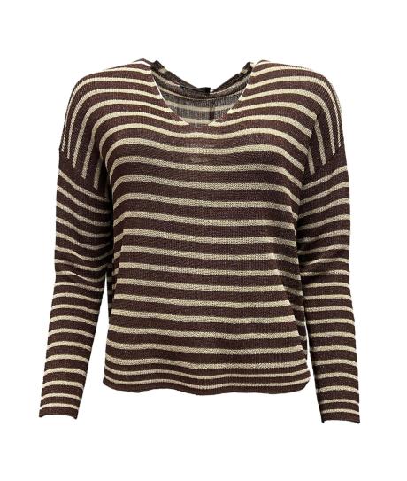 Maglia scollo filo rigata