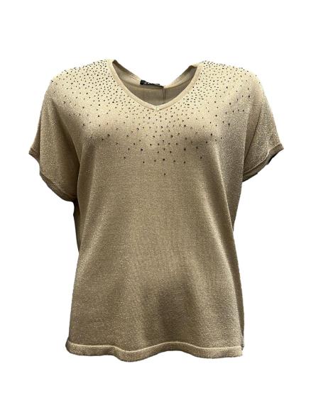 Maglia scollo strass dv