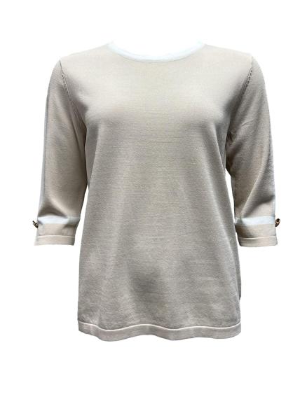 Maglia contorno bicolore bottone