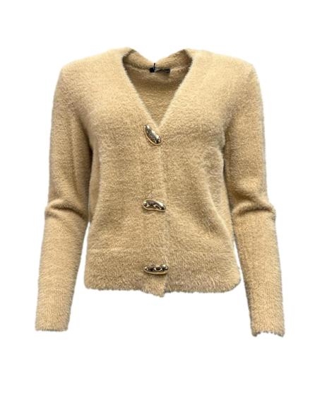Cardigan pelo bottoni goccia