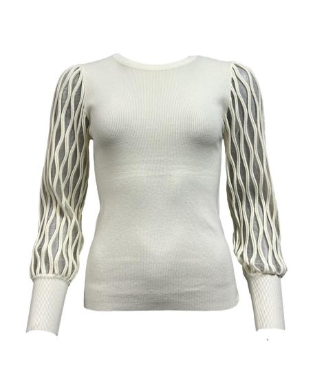 Maglione maniche trasparenza