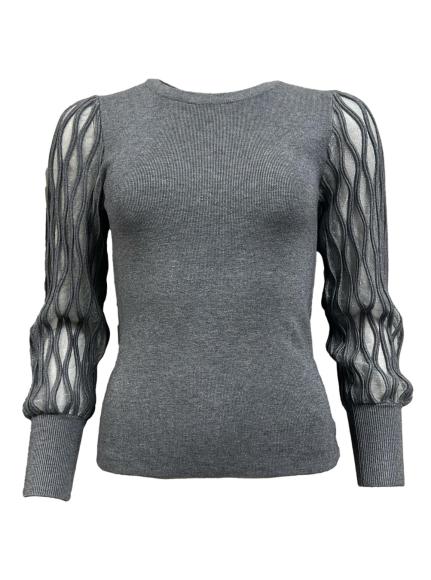 Maglione maniche trasparenza