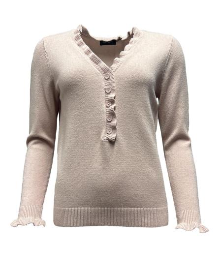 Maglia rouches bottoni