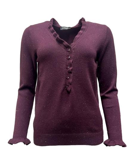 Maglia rouches bottoni