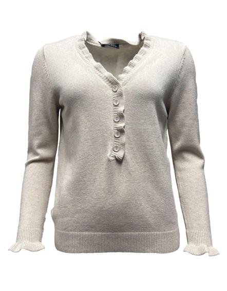 Maglia rouches bottoni