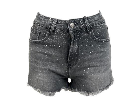 Pantaloncino strass grigio