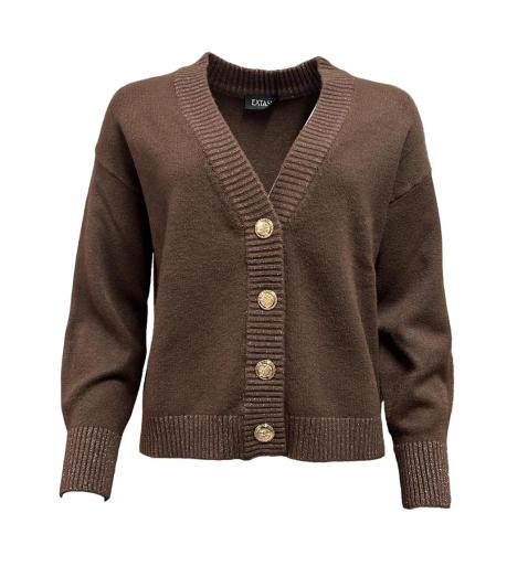 Cardigan costine lurex