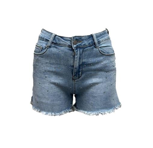Jeans corto strass