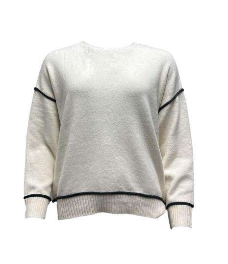 Maglione bordini contrasto