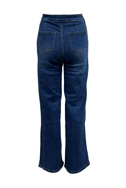 Jeans scuro bottoni oro