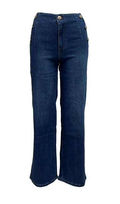 Jeans scuro bottoni oro
