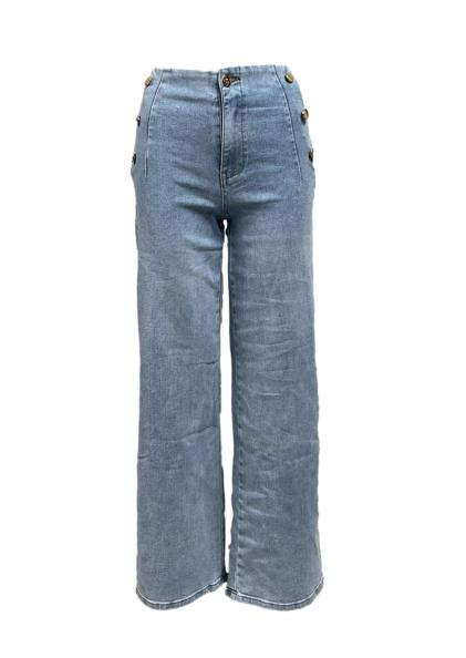 Jeans bottoni oro