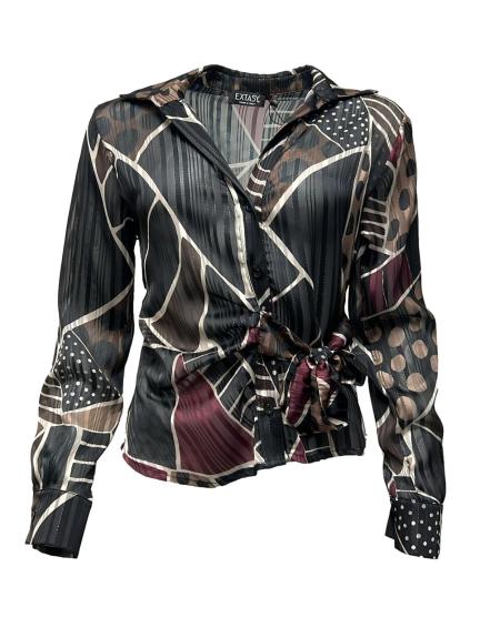 Camicia fiocco lato st. geometrica-pois