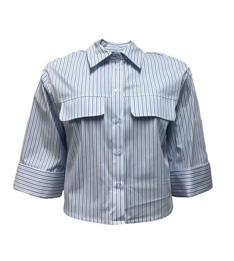 Camicia corta righe pattine