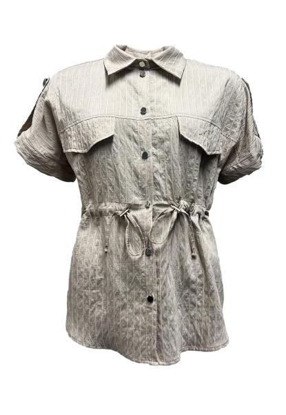 Camicia seriana gessato riga contrasto