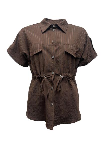Camicia seriana gessato riga contrasto