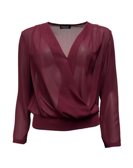Blusa incrocio baschina filo arriccio dt