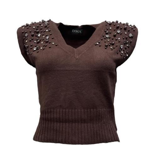 Gilet strass spalle