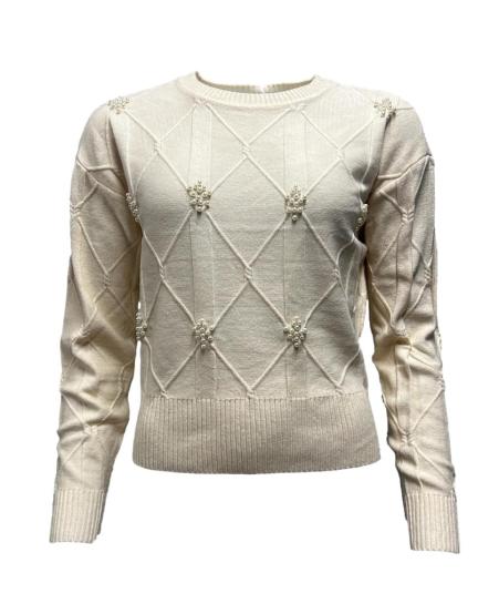Maglia dis. rombo perle