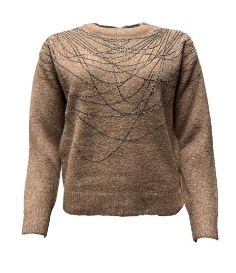 Maglione ricamo microsfere