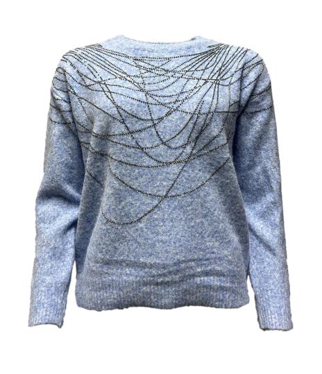 Maglione ricamo microsfere