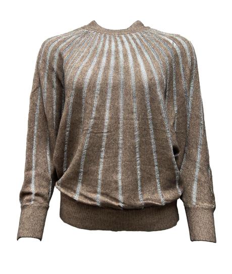 Maglia pipistrello righe trasparenza