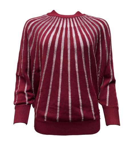 Maglia pipistrello righe trasparenza