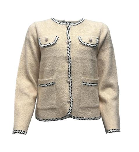 Giacca chanel pattine e tasche rifiniture